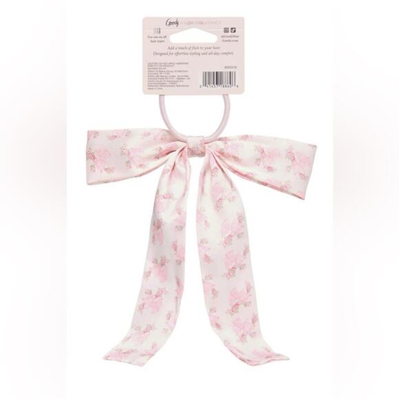 Goody x LoveShackFancy Ruffle Bow Hair Clip Ponytail - Rosa Beaux Floral Pink main image 5